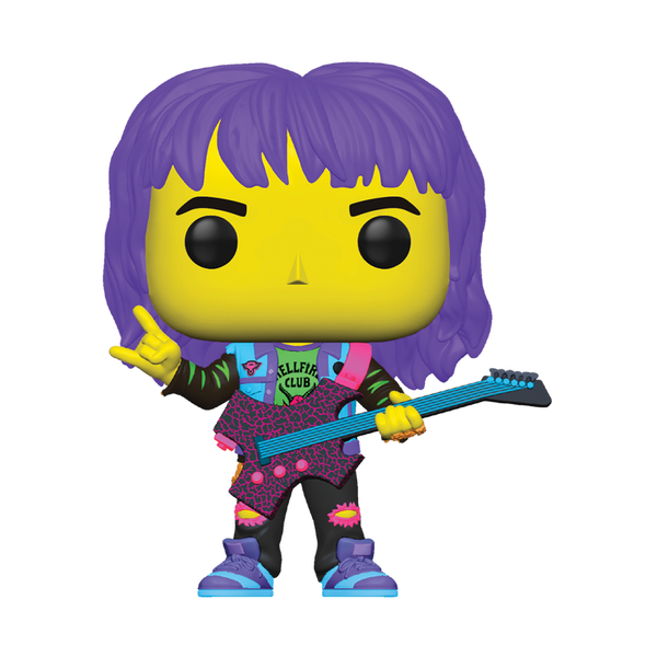 Funko Pop! Eddie Hellfire Club avec Guitare (Black Light) – Stranger Things