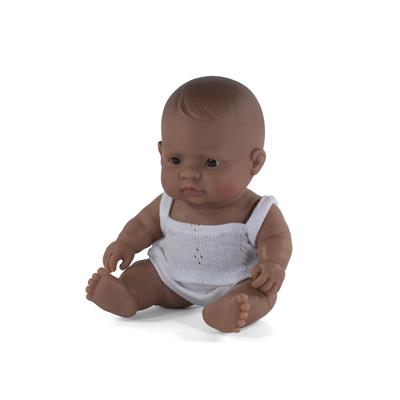 ML Poupées: POUPÉE BÉBÉ FILLE LATINO-AMERICAINE 21cm, parfumée vanille, imperméable, poupée sexuée, en résine, en boîte cadeau. Made in Spain, 10m+