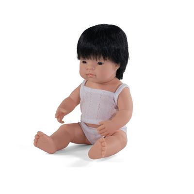 ML Poupées: POUPÉE GARCON ASIATIQUE 38cm, parfumée vanille, imperméable, poupée sexuée, en résine, en boîte cadeau. Made in Spain, 10m+