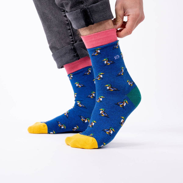 Animal combed cotton socks - Mallard Duck