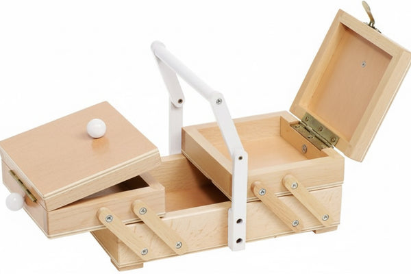 Wooden sewing box