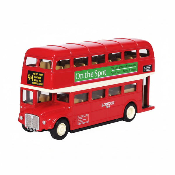 Voiture en métal: LONDON BUS L12cm, avec rétrofriction, en boîte fenêtre