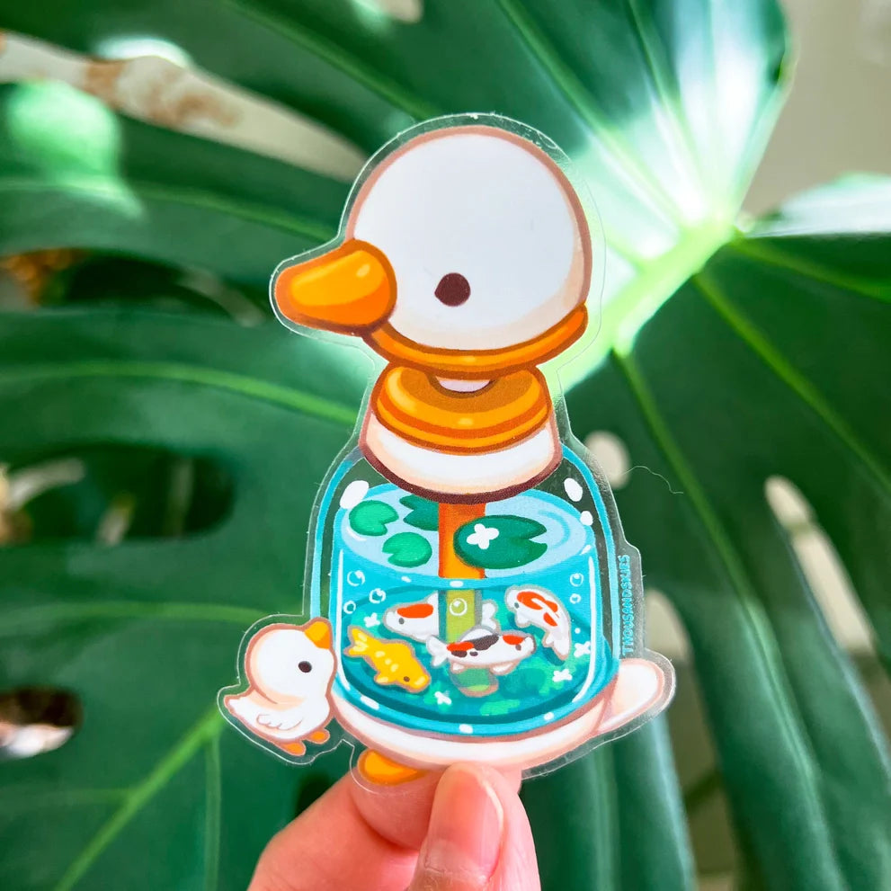 Autocollant Canard Blanc bouteille "Handwash Duckie" Thousand Skies Stickers