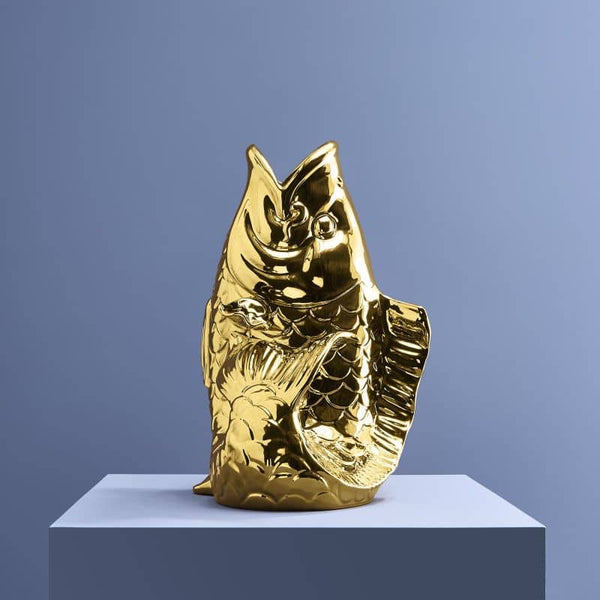 Gold Blubb Fish Sculpture/Vase
