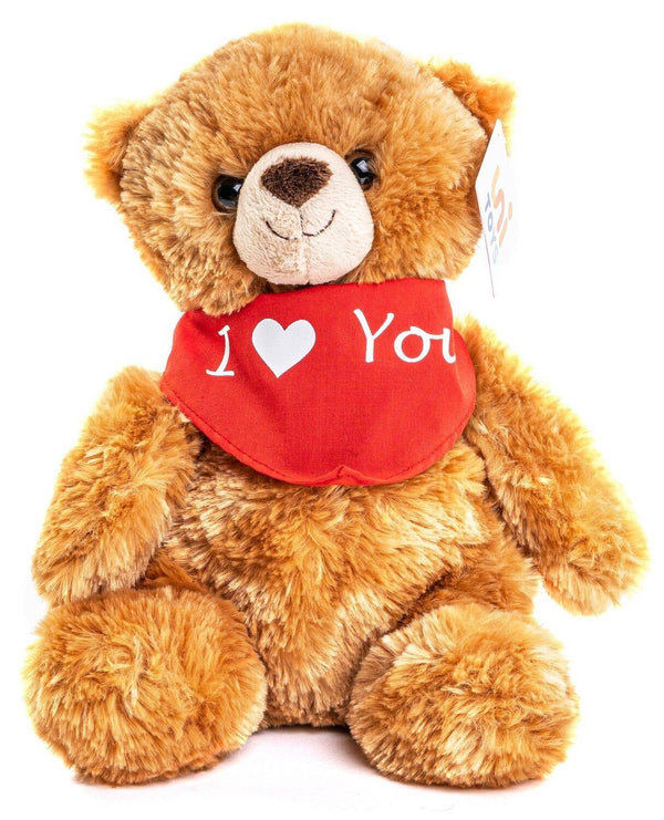 Peluche Ours Teddy (marron) avec écharpe I Love You Uni Toys