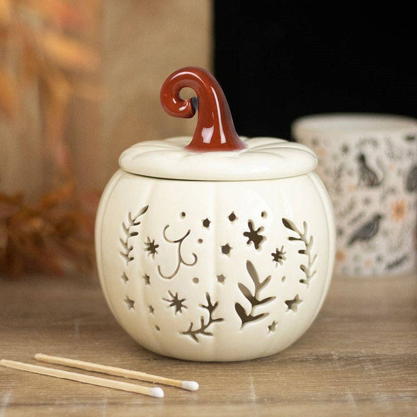 Folk cream Halloween pumpkin wax and oil warmer