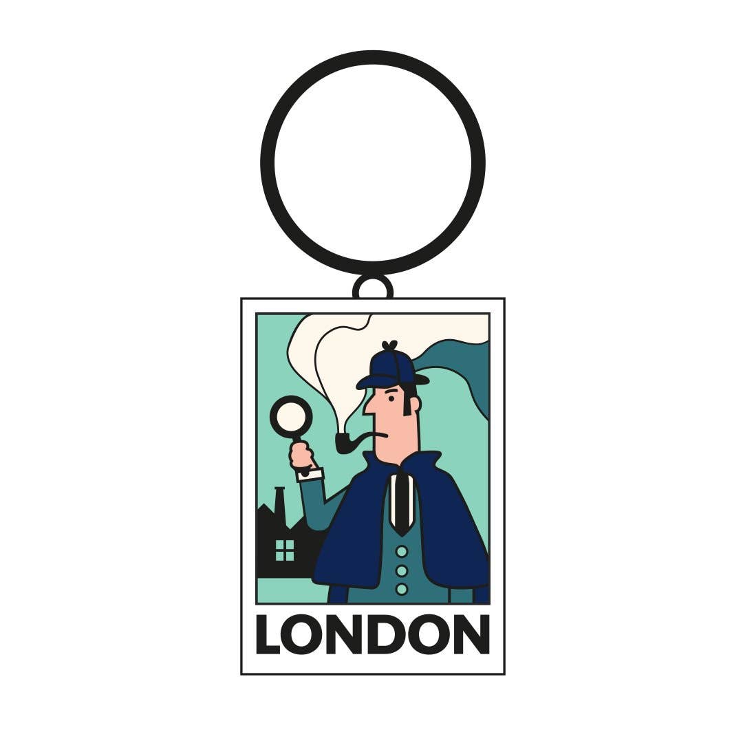 Sherlock Holmes Keychain, London Literary Book Keychain