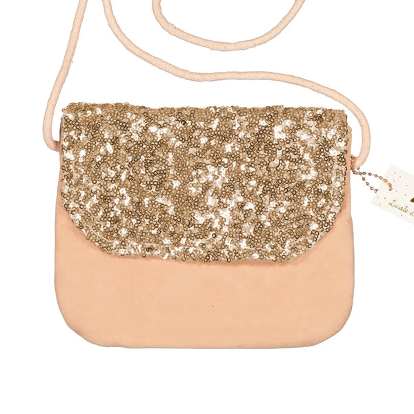 Handbag - Velvet & Gold Sequins