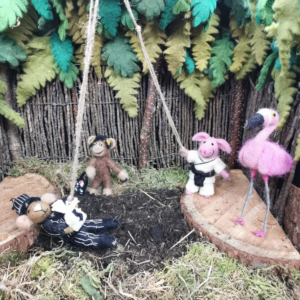 Frankie the Flamingo Felt Christmas Ball