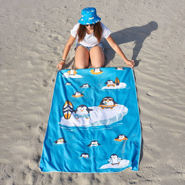 Penguins beach towel