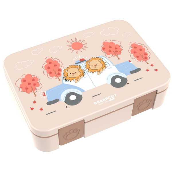 Lunch box with compartments, lightweight & leak-proof - Police brown