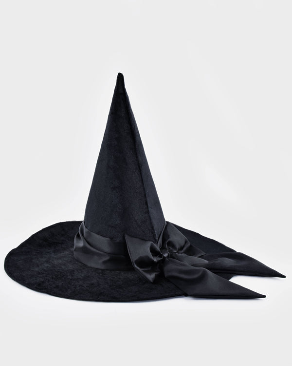 Witch hat with satin ribbon 44 cm