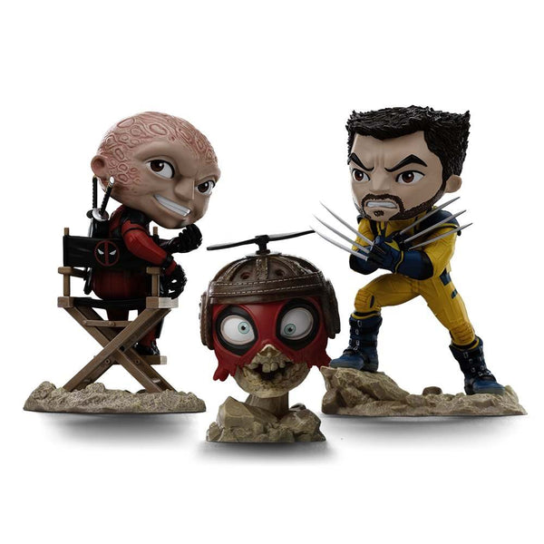 Deadpool, Wolverine and Headpool (Unmasked) Figurine - Deadpool & Wolverine - Mini Co.