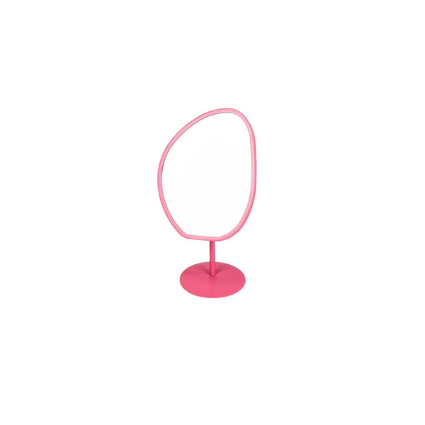 Makeup mirror - Round - Pink - 16.5x12x31.5cm