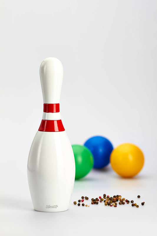 "Bowling" spice mill in white lacquered beech