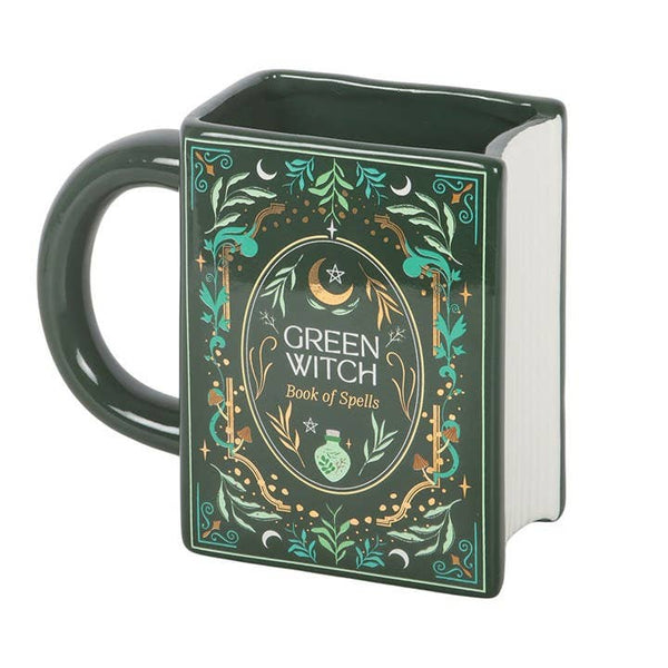 Green Witch "Spell Book" Book-Shaped Mug