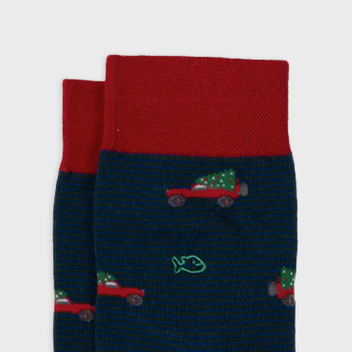 Chaussettes en Coton Peigné à Motifs Jeep de Noël