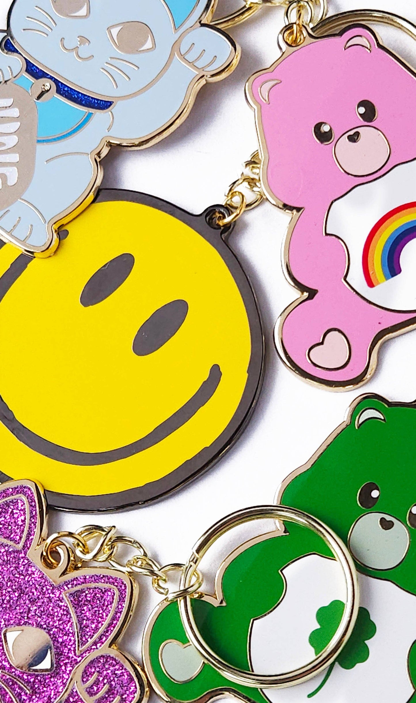 Porte-clés Chat Chanceux Rose Pailleté