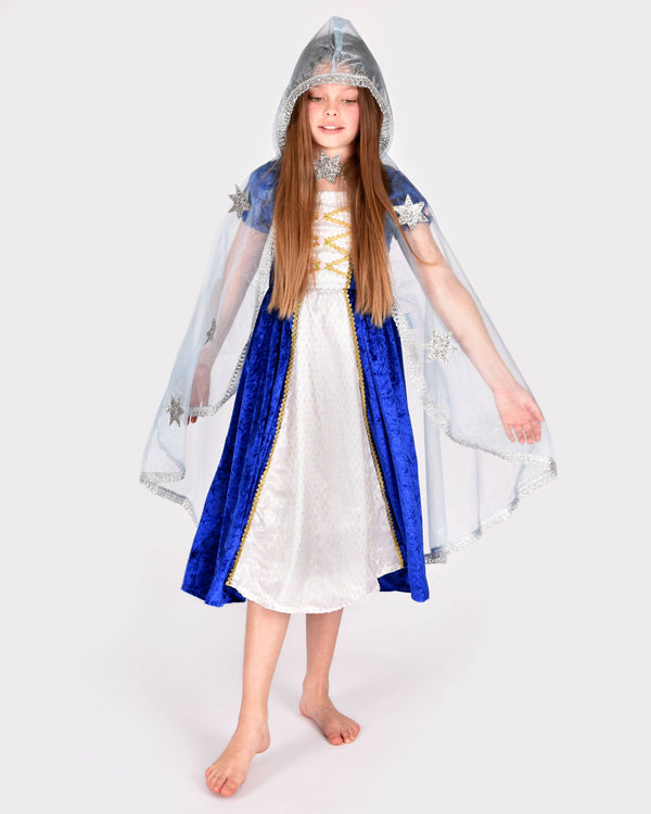 Blue organza Princess cape 98-128 cm 3-8 years