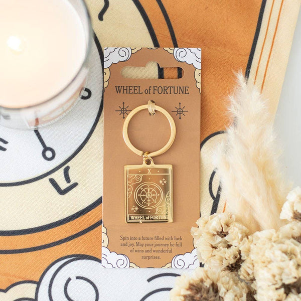 Vintage Tarot Card Keychain The Wheel of Fortune