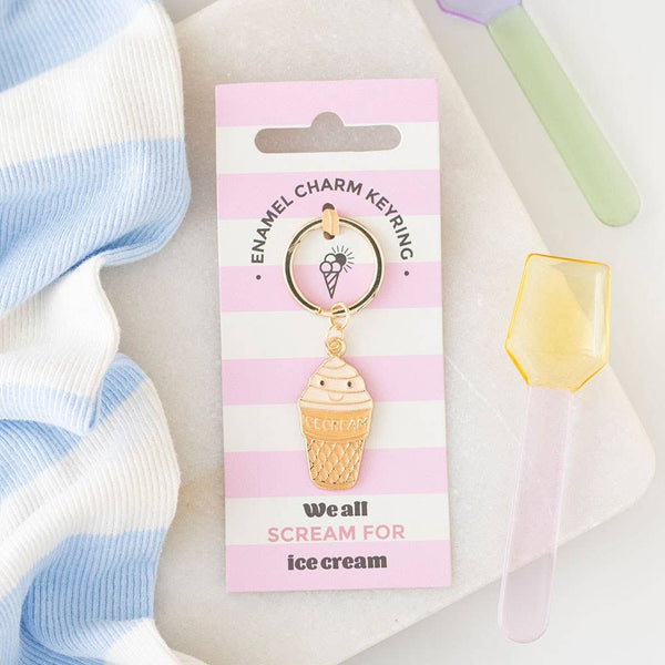 Ice cream cone keychain