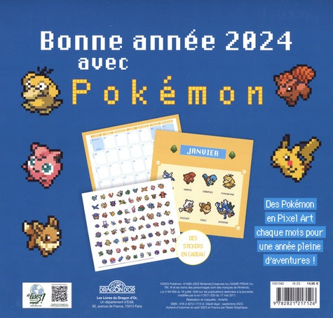Pokemon Pixel Art Calendar 2024
