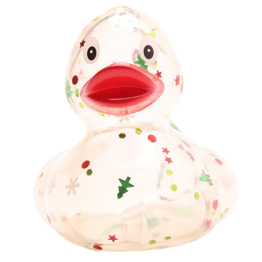 canard classique a paillettes de noel rouge