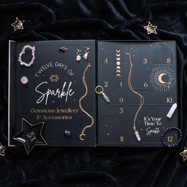 Christmas Advent Calendar with Crystal Jewelry, 12 Days