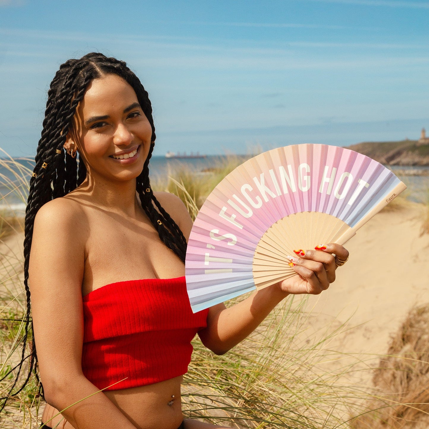Éventail « It's fucking hot » Dégradé (Brille dans le Noir) – Fisura – vue 4