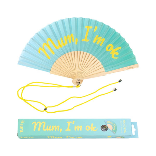 Éventail « Mum, I'm ok » Bleu – Fisura