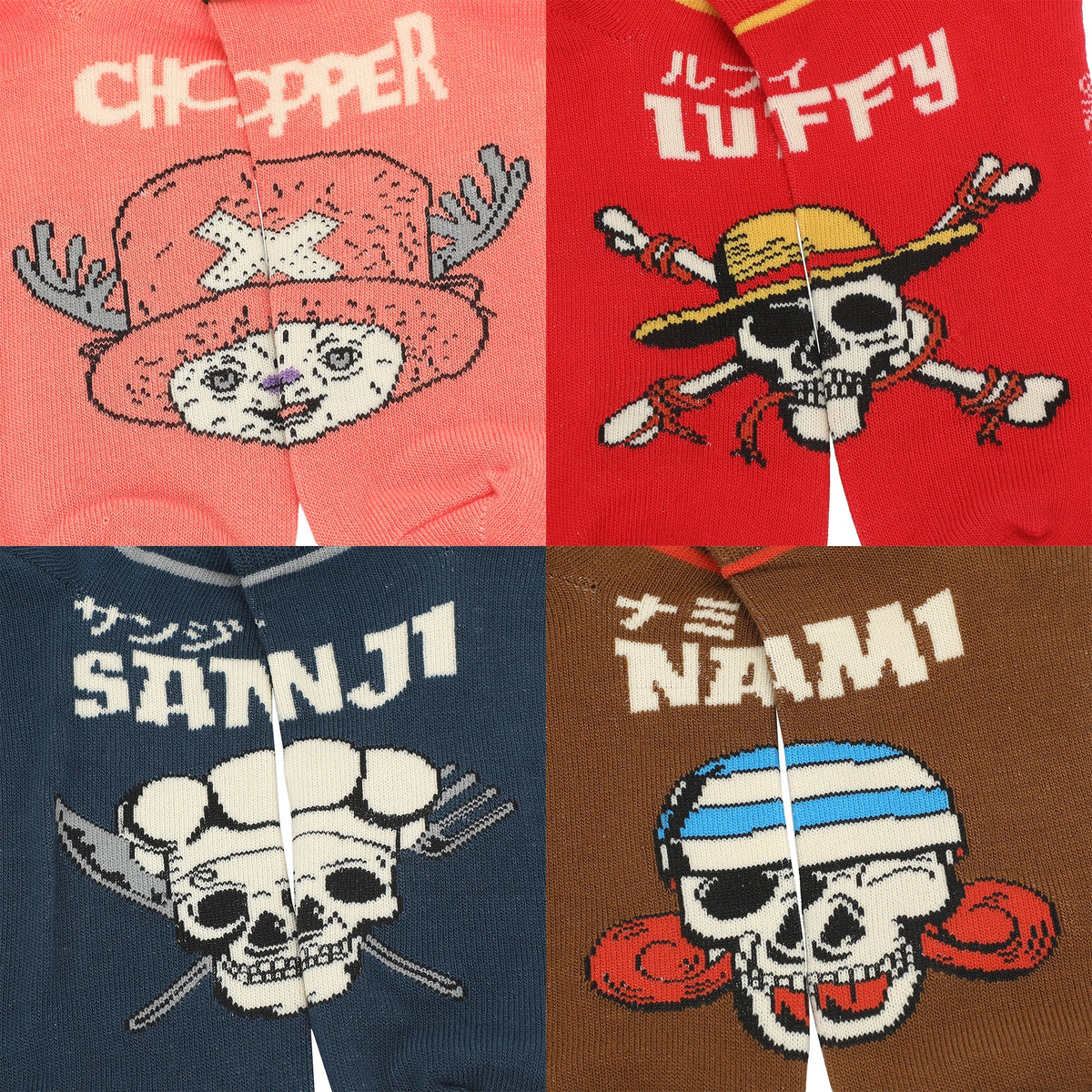 Chaussettes homme One Piece Jolly Rogers avec Chopper - lot de 5 paires