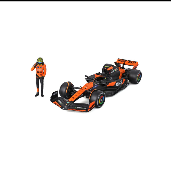 1:24 F1 MCLAREN MCL38 2024 WITH NORRIS DRIVER FIGURE