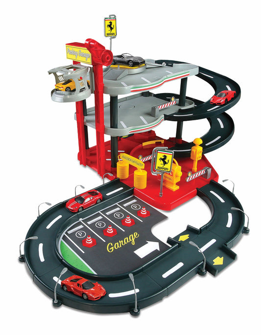 FERRARI 1:43 PARKING GARAGE, INCLUDING 2 CARS