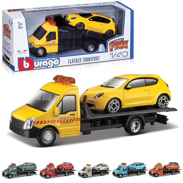 1:43 STREET FIRE FLATBED ASSORTMENT