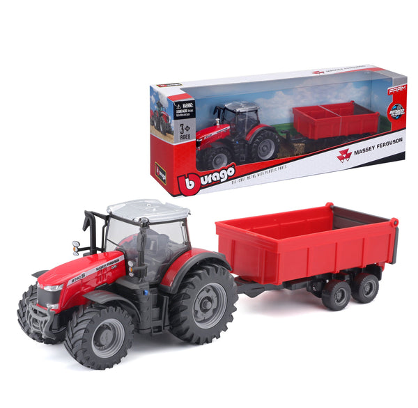TRACTEUR MASSEY FERGUSSON 8740S DE 10 CM AVEC REMORQUE BASCULANTE