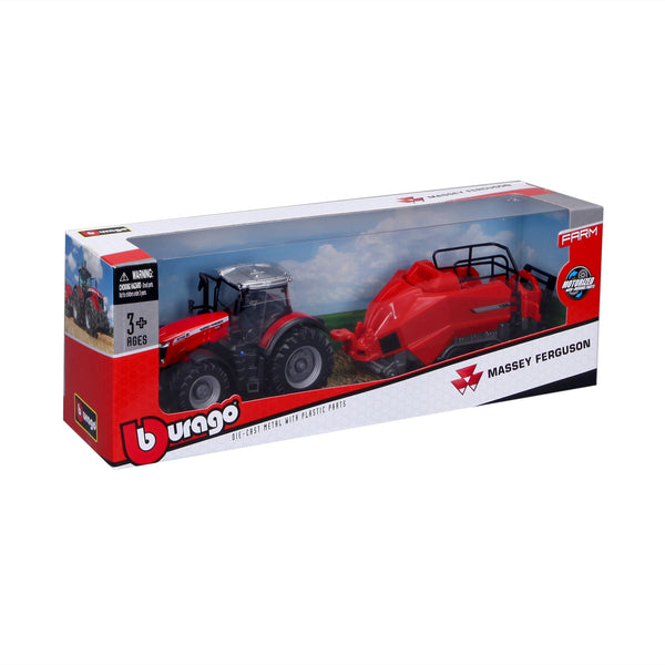 TRACTEUR MASSEY FERGUSSON 8740S DE 10 CM AVEC ÉLÉVATEUR DE PRESSE À BALLES