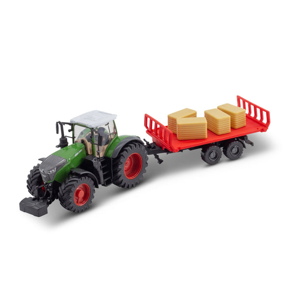 TRACTEUR FENDT 1050 VARIO DE 10 CM AVEC REMORQUE À BALLES