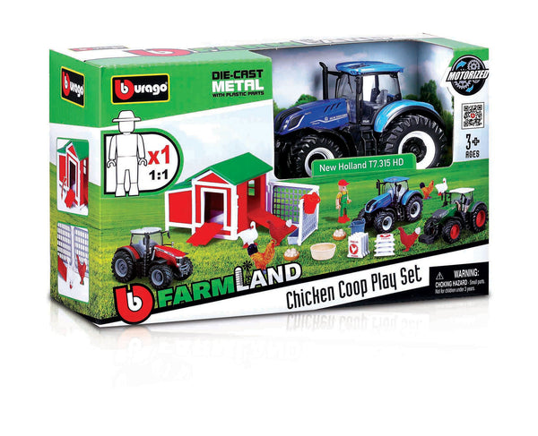 1:43 FARMLAND PLAYSET CHICKEN COOP WITH NEW HOLLAND TRACTOR