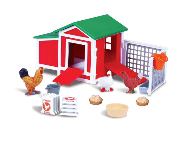 1:43 FARMLAND PLAYSET CHICKEN COOP WITH NEW HOLLAND TRACTOR