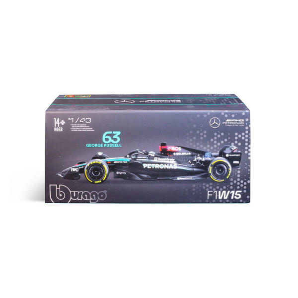 1:43 F1 MERCEDES AMG W15 2024 WITH RUSSELL HELMET