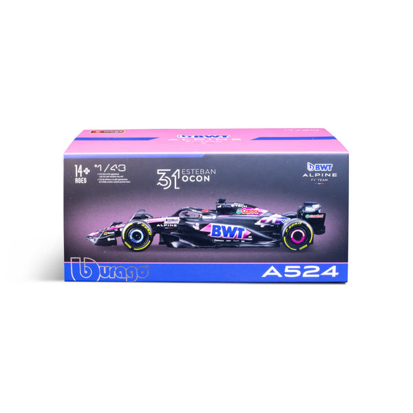 1:43 F1 BWT ALPINE F1 TEAM A524 2024 WITH OCON HELMET