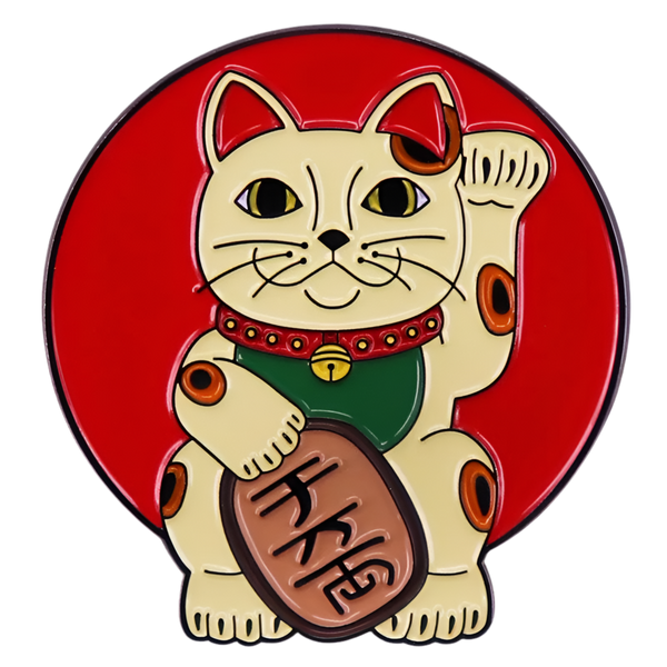 Lucky Cat Pin Rising Sun