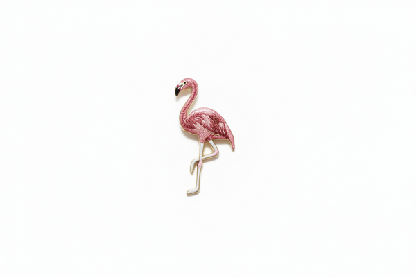 Iron-on flamingo patch