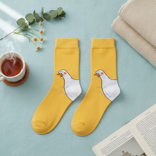 Chaussettes Jaunes Canard Blanc