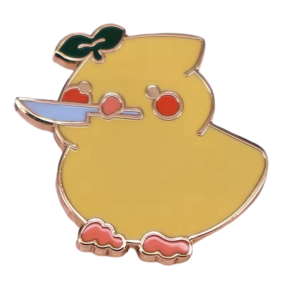 pin s canard jaune courageux