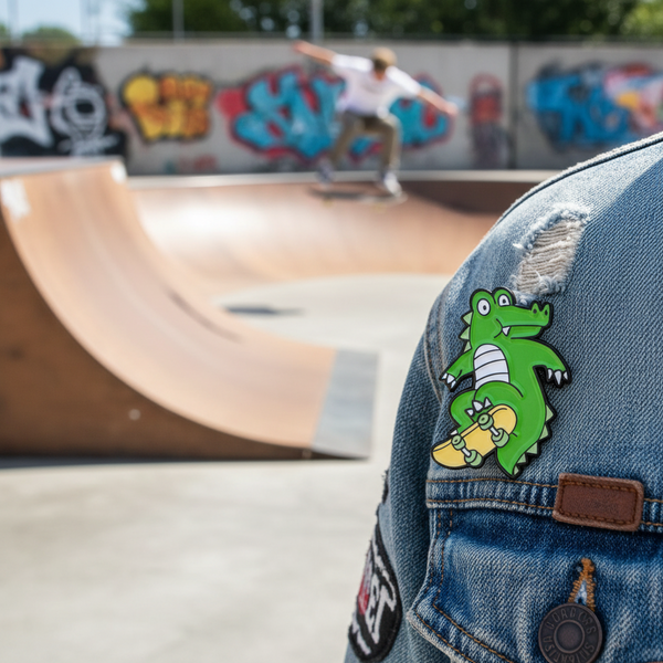 Crocodile Skater Pin