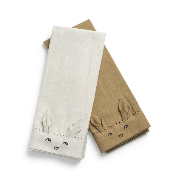 Lot of 2 table towels Lily White / Warm Sand