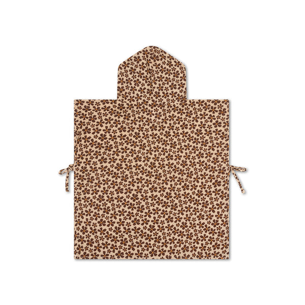 Beach Poncho - Brown - Wild Flower - 50 x 50 cm