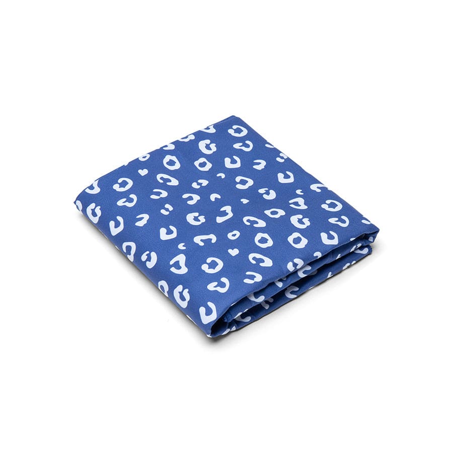 Beach Towel Microfiber - Blue - Leopard - 135 x 65 cm