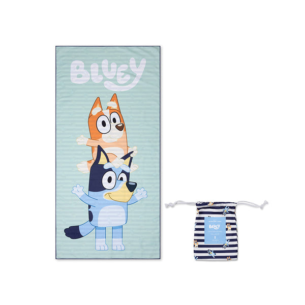 Microfiber Beach Towel - Blue/White - Bluey - 135 x 65 cm